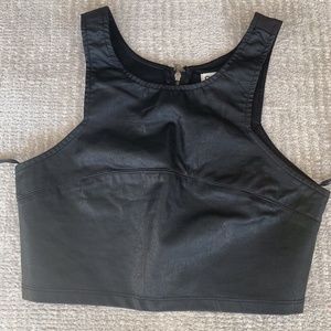 Faux Leather Crop Top